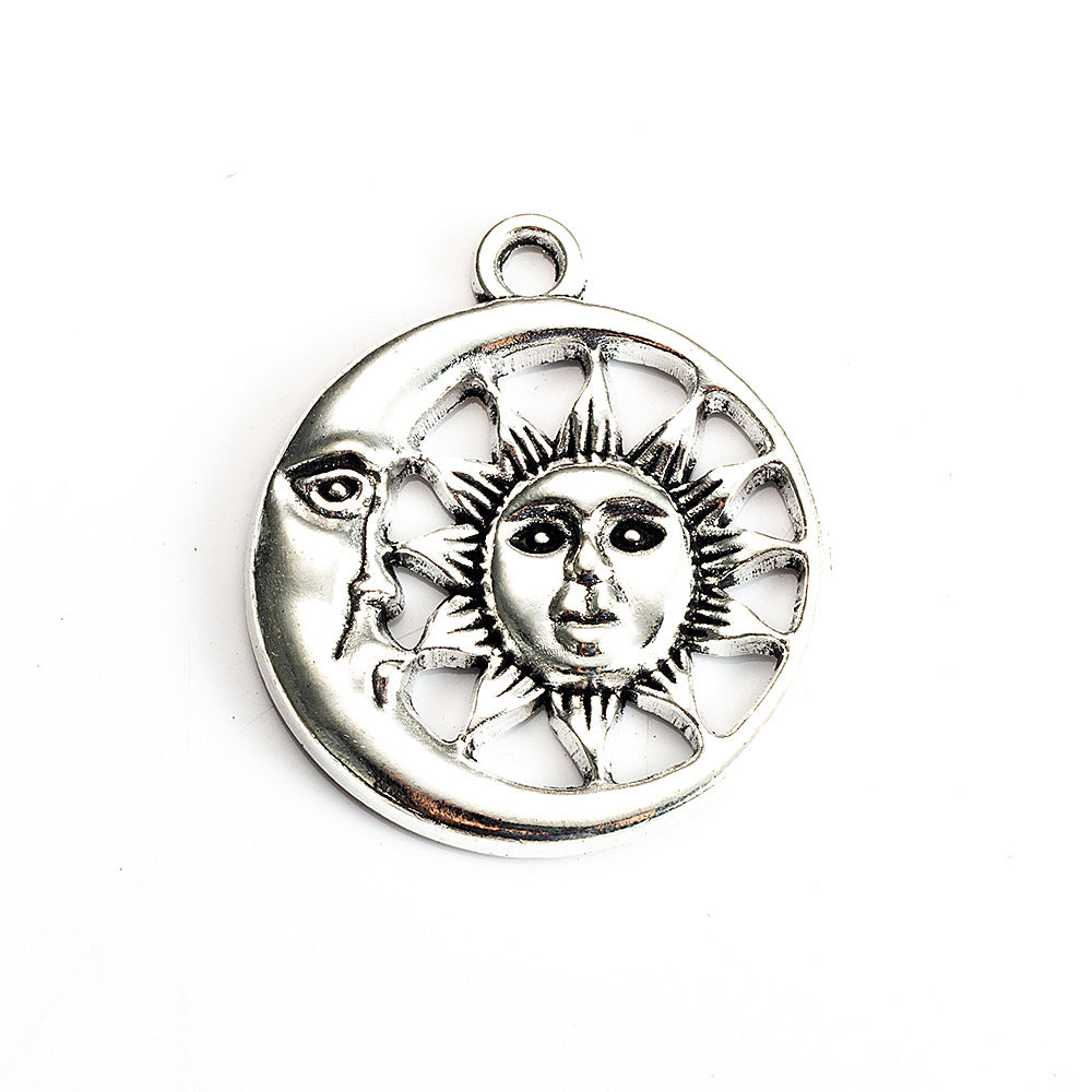 25mm Sun and Moon Alloy Charm Pendant for Earrings or Necklace