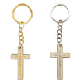 Wood Jesus Cross Keychain Mixed Gold Silver Ring Set view 6
