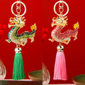 Chinese Dragon Tassel Keychains in Forty Eight Color and Construction Options view 2