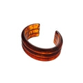 Three Ridge Resin Open Cuff Bracelet Pink Beige Red Black Amber view 5