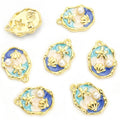 Painted Shell Charms in Five Colors and Two Metal Tones view 9