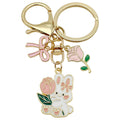 Thirteen Pink Bow Rose and Rabbit Metal Keychain Designs view 5
