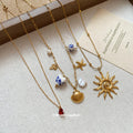 Mixed Metal Charm Necklace Shell Star or Beaded Choker Styles view 3