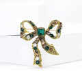 Antique Gold Bow Brooch Square Rhinestone Three Styles view 3