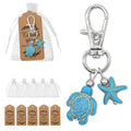 Turquoise Sea Turtle Starfish Lobster Clasp Charm Keychain view 1