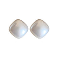 White Iridescent Square Pearl Look Statement Stud Earrings view 5