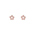 Matte Soft Pink Open Center Flower Mini Stud Earrings view 5