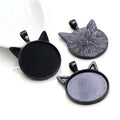 Cat Head Round Cabochon Pendant Trays in Six Finishes view 6