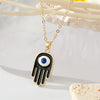 Black Hamsa Necklace