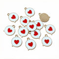 Small Enamel Heart Charms in Four Color Combinations view 9