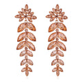 Silver Tone Crystal Leaf Branch Tassel Crystal Three Designs Metal Dangle Earrings view 5