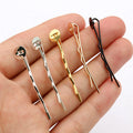 Round Pad Wavy Bobby Pin Blanks in Assorted Metal Finishes view 4