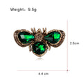 Green Bee Crystal Two Designs Metal Brooch Pin for Jackets and Lapels view 2