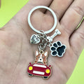 Metal Dog Keychains With Paw, Bone And Heart Charms, 5 Styles view 3
