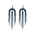 Rhinestone Arch Multi Chain Fringe Stud Earrings Fashion Jewelry for Women view 5
