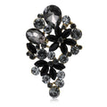Glass Crystal Cluster Brooch Floral Cascade Six Colors view 1
