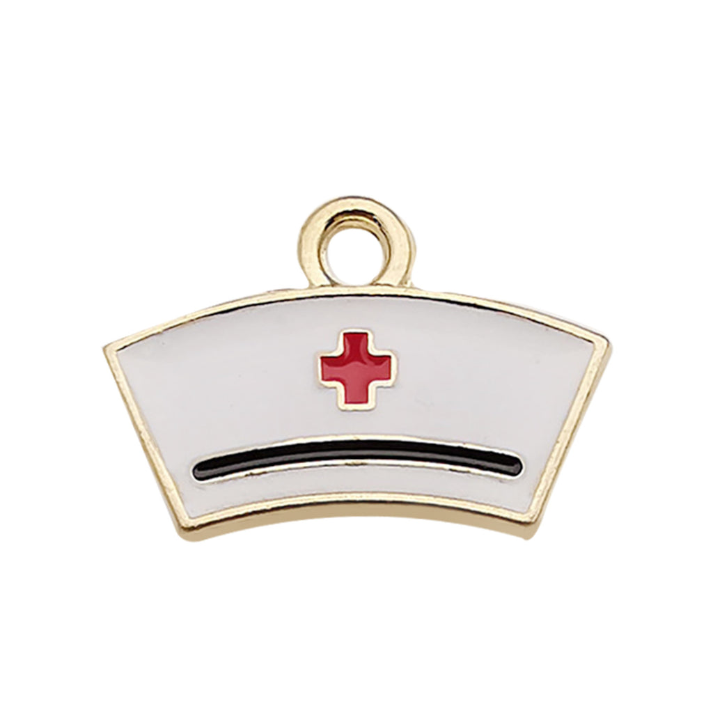 Enamel Zinc Alloy Stethoscope Syringe Heart charm pendants for DIY medical theme jewelry