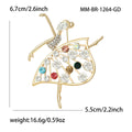 Dancing Woman Silhouette Brooch with Multicolor Crystals view 4