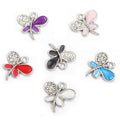 Enamel-Look And Crystal-Accented Gold Silver Dragonfly Alloy Charms in 12 Styles view 3