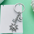 Metal Keychains with Sun, Moon, Star, Cross and Angel Charms view 4