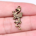 Double-Sided Flying Dragon Metal Charm in Two Antique Finishes view 6