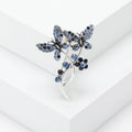 Butterfly and Crystal Flower Stem Brooch for Jackets Scarves and Coats view 6