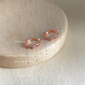 Pave Zircon Metal Huggie Hoop Cuff Earrings Six Style Mix view 6