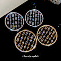Open Circle Crystal Stud Earrings In Gold And Silver view 3