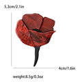 Acrylic Enamel Rose Brooch Black Center Seven Colors view 10