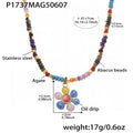 Beaded Flower Pendant Necklaces Pearl Stone Shell Star Tail view 10