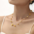 Gold Chain Irregular Natural Stone Station Necklace Multicolor view 4