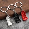 Metal Car Seat Keychain in Black, Red, Blue, Gunmetal and Silver view 1