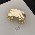 Metal Smooth Textured Open Bangles Gold Silver 6 Styles view 6