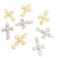 Crystal-Accented And Pearl-Look Gold Silver Cross Pearl-look And Alloy Charms in 4 Styles view 5