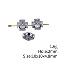 Cross Shaped Small Hole Spacer Beads in Two Antique Finishes view 3