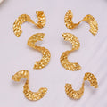 Hammered S Curve Statement Stud Earrings in Polished Gold Tone view 1
