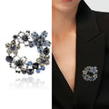 Crystal Floral Wreath Brooch In 4 Styles With Polished Metal And Decorative Details view 2