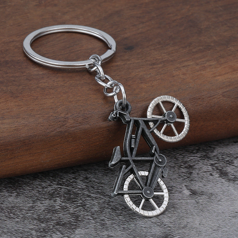 Vintage Mini Bicycle Metal Keychain Zinc Alloy Bike Key Ring