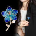Orchid Two Designs Metal Brooch Pin for Jackets and Lapels view 3