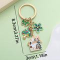Flower Charm Keychains Featuring Green Butterfly Across 31 Pictured Variations view 4
