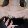 Silver Tone Square Crystal Link Necklace With Layered Geometric Drops view 3