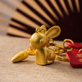Gold Rabbit and Plaque Keychains with Braided Loops and Three Wrist Loop Options view 2