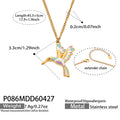 Gold Enamel Hummingbird Pendant Necklace Stainless Steel view 6
