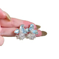 Floral Crystal Stud Earrings in Blue and White Designs view 5