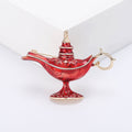 Enamel Genie Lamp Brooch in Five Metallic Colorways view 4