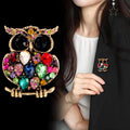 Owl Crystal Two Designs Metal Brooch Pin 4.8 x 3.8 cm view 4