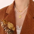 Geometric Twisted Tube Bar Pendant Necklace Snake Chain view 4