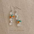 Silver Hook Clear Glass Multicolor Crystal Drop Earrings view 4
