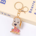 Rhinestone Spotted Puppy Keychain Crystal Dog Bag Charm view 9
