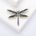 Enamel Dragonfly Brooch Red Black Green or Purple Metal Pin Brooch view 3